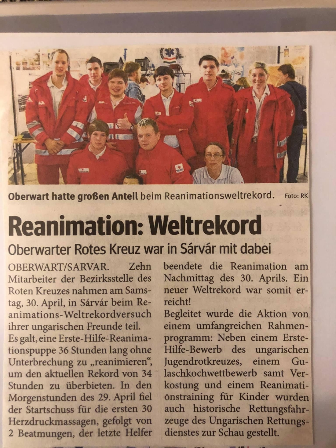 Rotes Kreuz mit Reanimations-Weltrekord