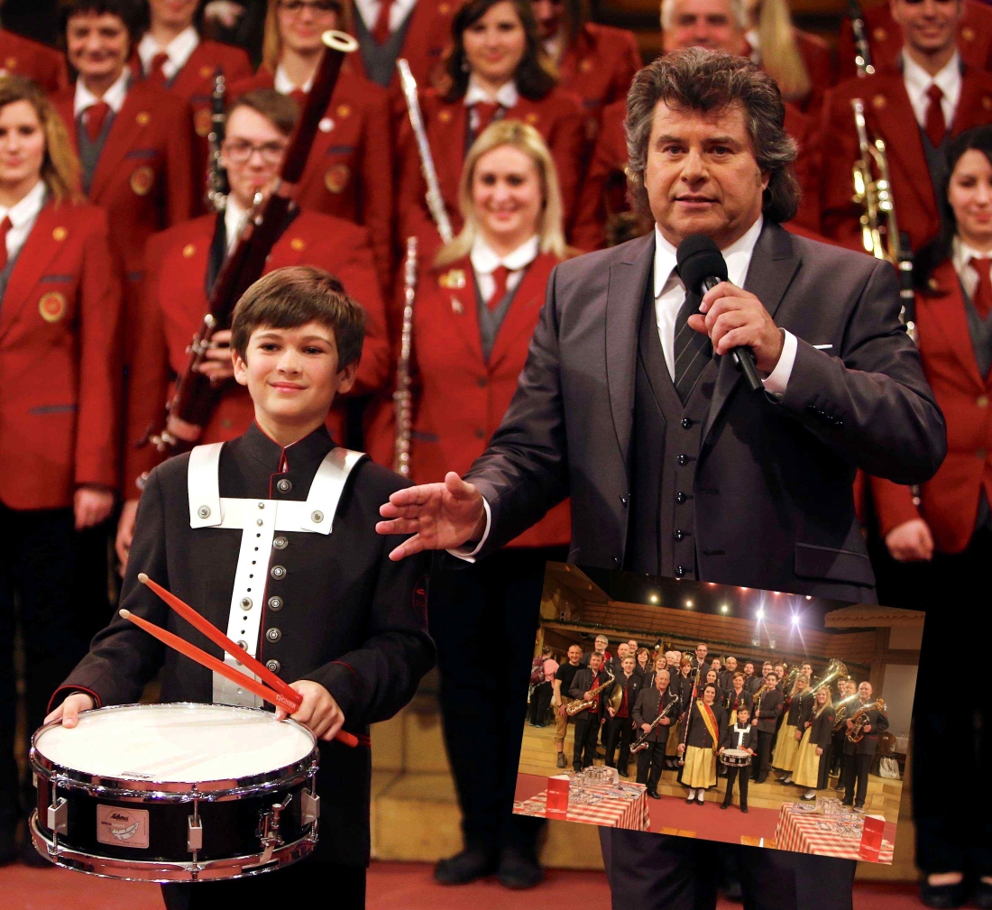 Tim Gangoly als Mitglied der Stadtkapelle beim Musikantenstadl 2015 in Oberwart