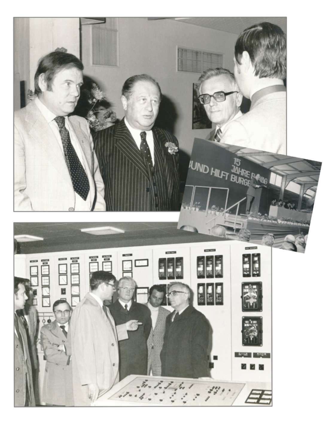 Festveranstaltung "15 Jahre BEWAG" im April 1976 - Winter/Kreisky/Kery/Strauss/Mayerhofer/Pratl/Wölfer/Salmhofer/Kery