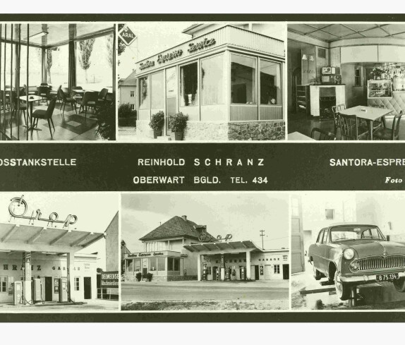 Ansichtskarte: Großtankstelle - Santora-Espresso Reinhold Schranz (Wienerstraße 52)