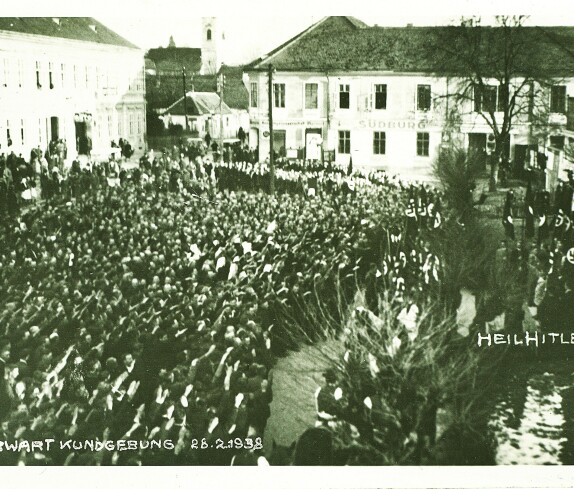 Kundgebung der Nationalsozialisten - NAZIS mit ca. 8.000 Teilnehmern am Hauptplatz