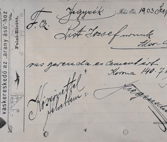 Originalrechnung der Fa. Fliegenschnee