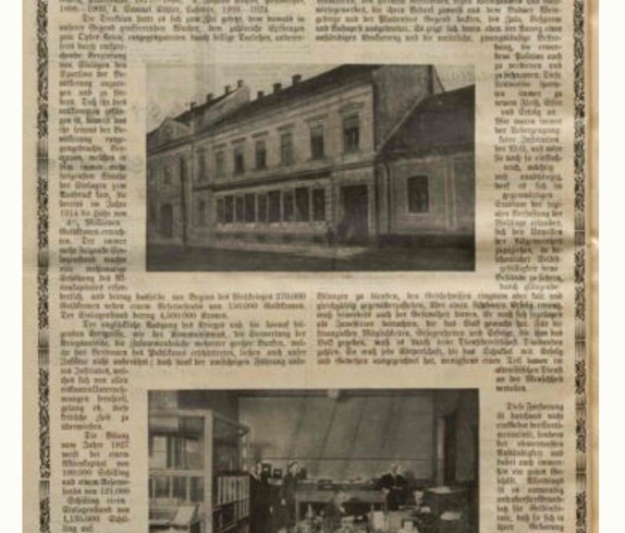 Ganzseitige Werbeeinschaltung der Oberwarther Sparkasse in der Oberwarther Sonntags-Zeitung vom 6. Jänner 1921