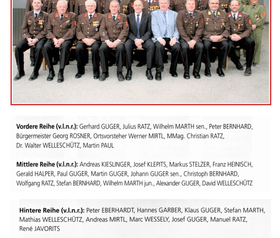 Freiwillige Feuerwehr St. Martin: Mannschaftsfoto anlässlich 110 Jahre FF St. Martin (Bernhard/Rosner/Mirtl)