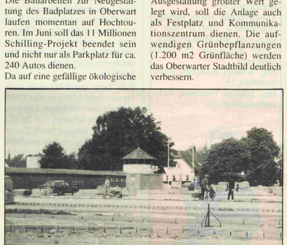 Artikel zur Neugestaltung des Badplatzes