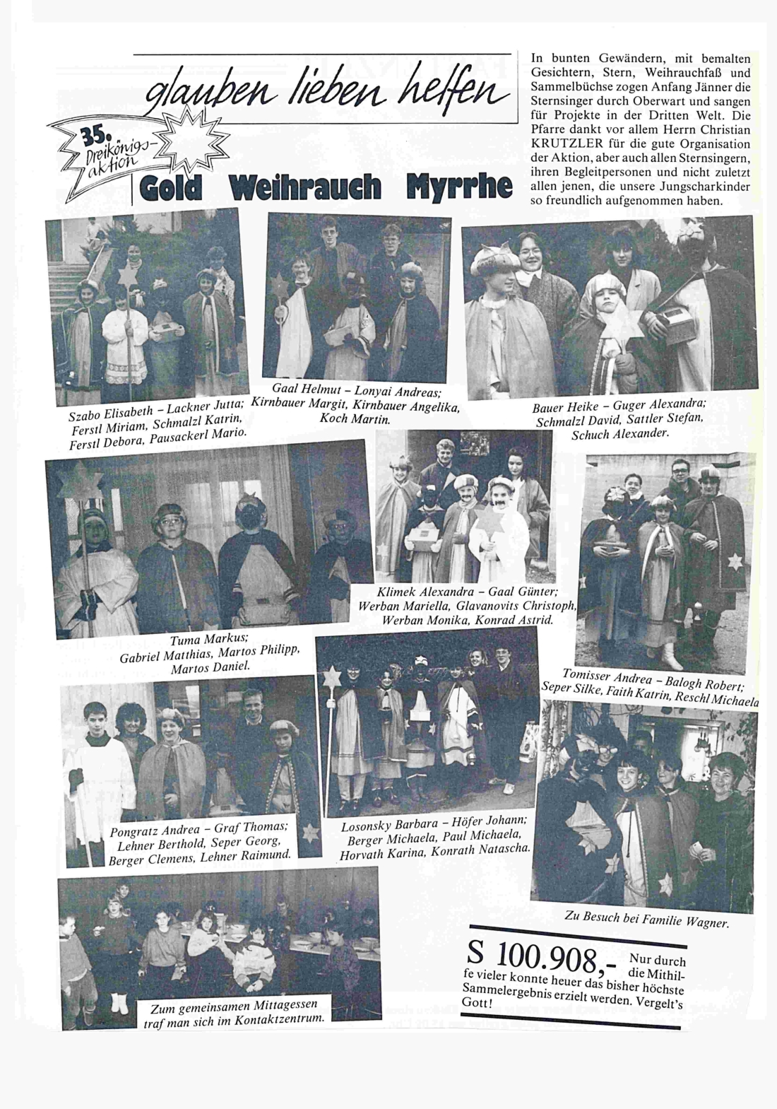 Röm. kath. Pfarre: Sternsinger - Die Heiligen Drei Könige - 35. Jahre Dreikönigsaktion