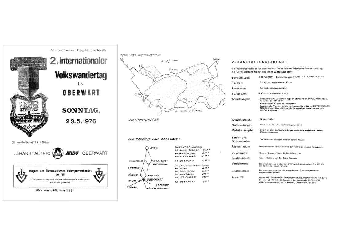 Rotes Kreuz: Flyer "2. Int. Volkswandertag"