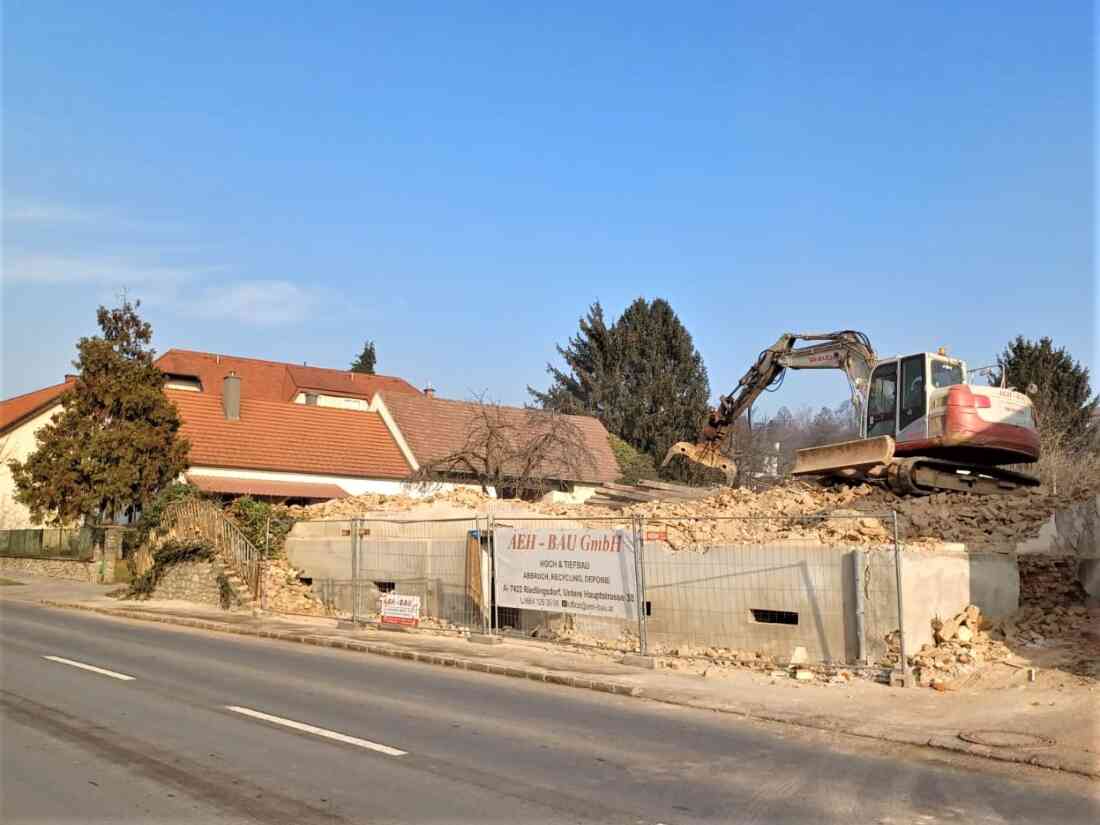 Abriss der Bäckerei Ringbauer (Steinamangererstraße 51)