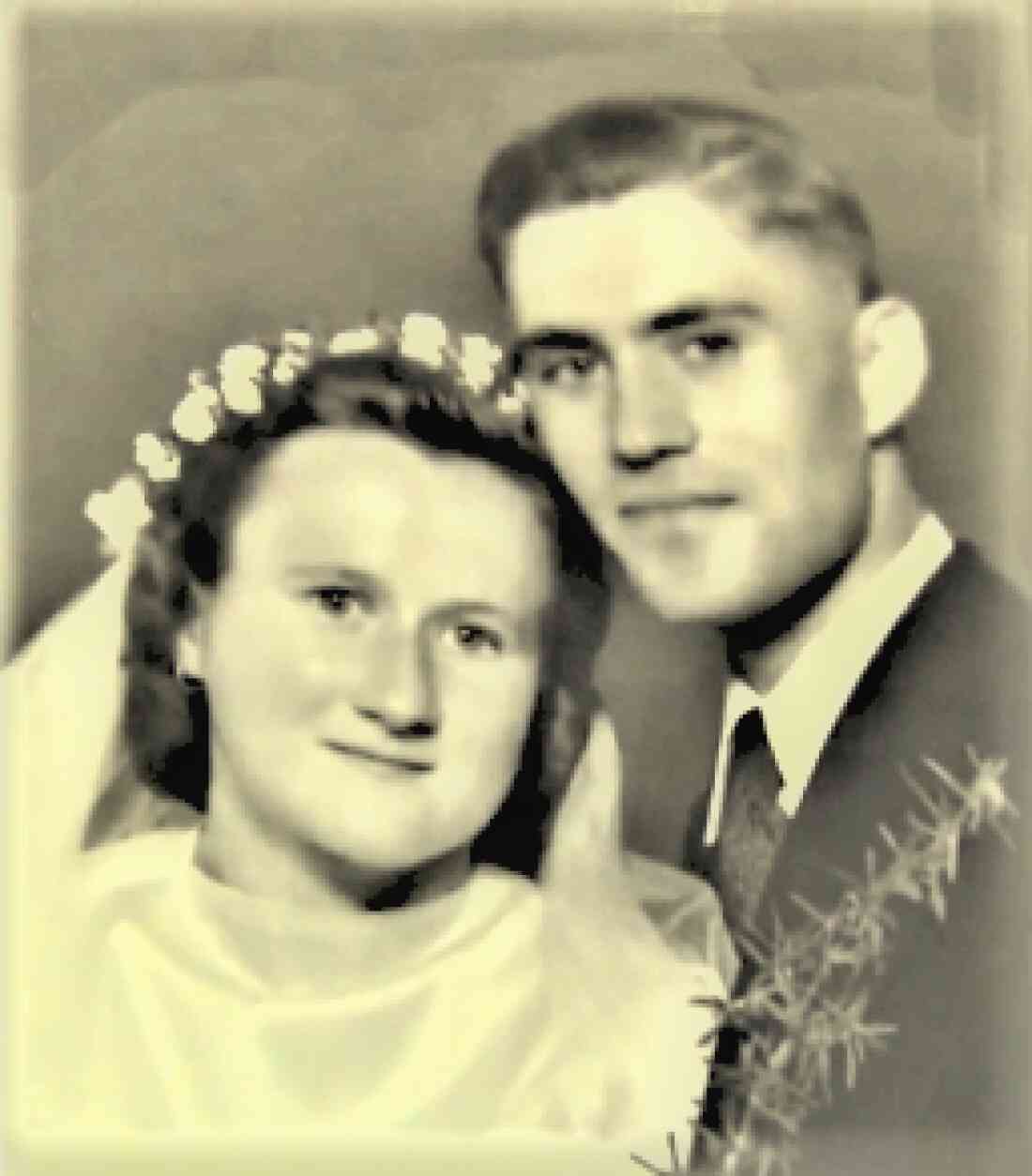 Das Hochzeitspaar Wilhelmine Maria Trimmel (*1923/*2017) und Dkfm. Johann Fassl (*1921/+2023)