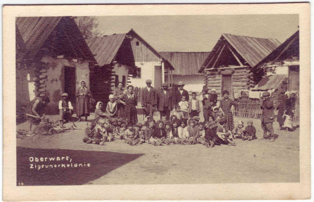 Ansichtskarte: 1. Romasiedlung in der heutigen Mühlgasse "Zigeunerkolonie" 1857/76 - 1939