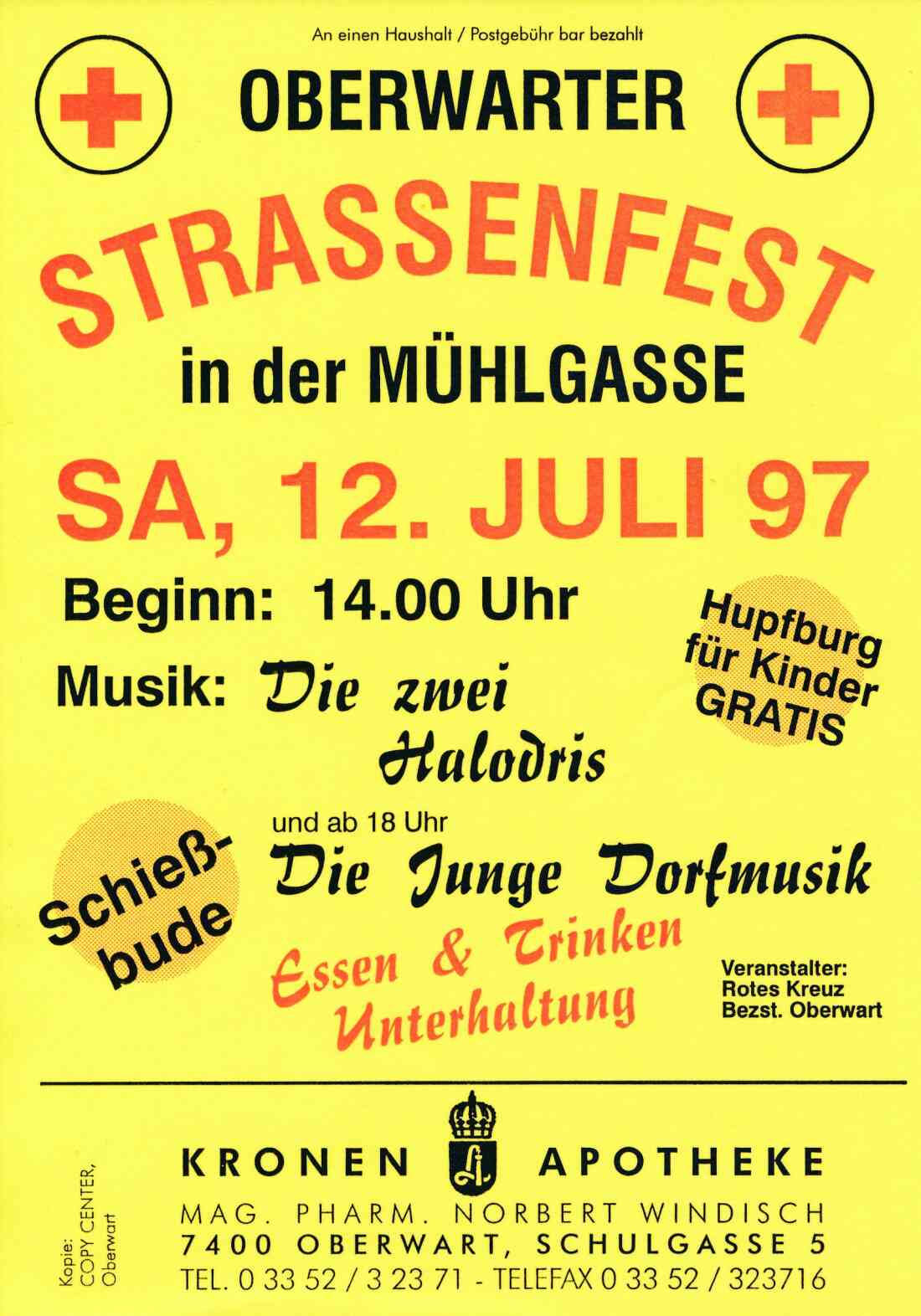 Rotes Kreuz: Flyer Oberwarter Straßenfest