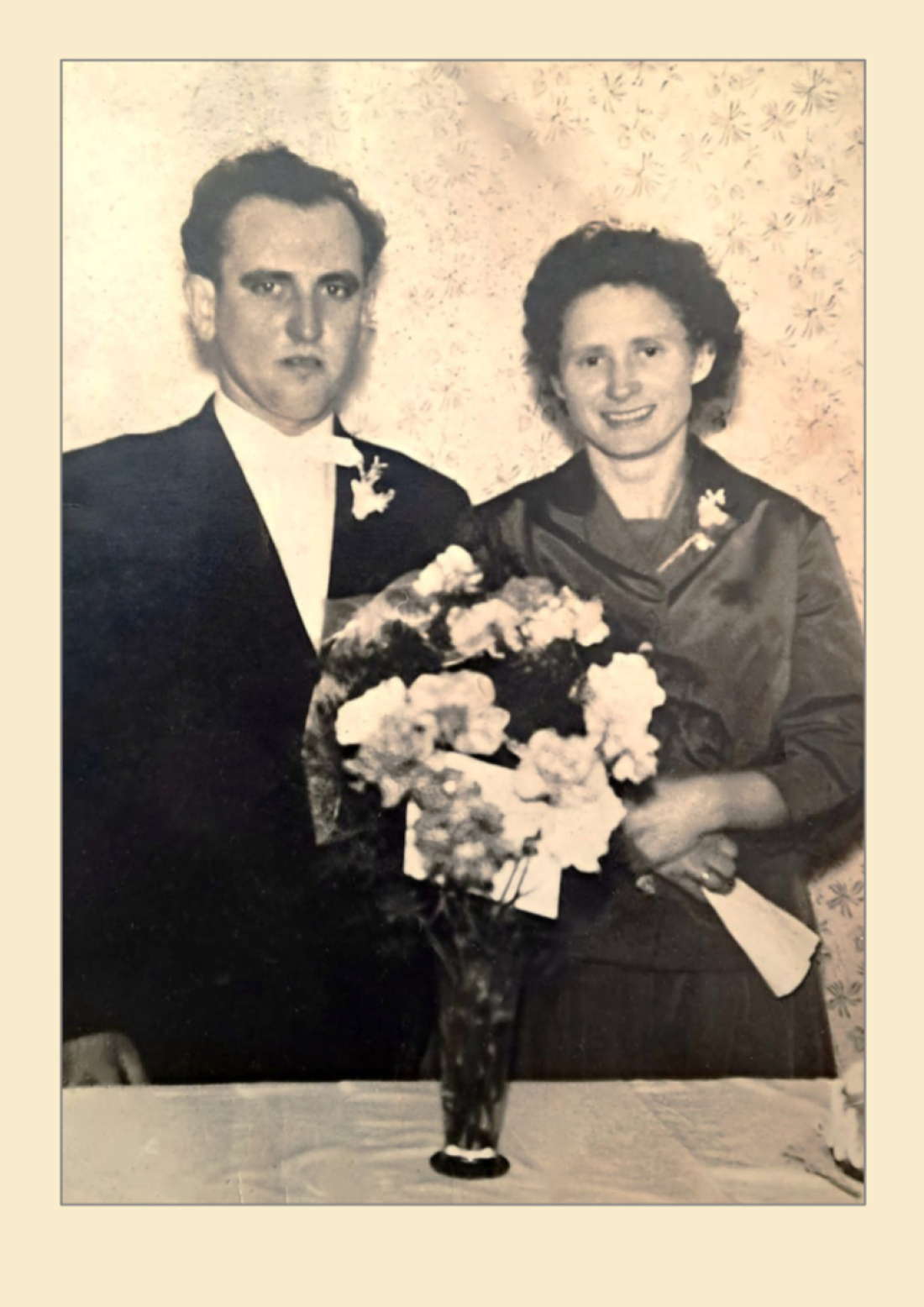 Das Hochzeitspaar Ludwig Imre jun. (*1931/+1972) und Maria Imre (geb. Haller, *1930/+1997)