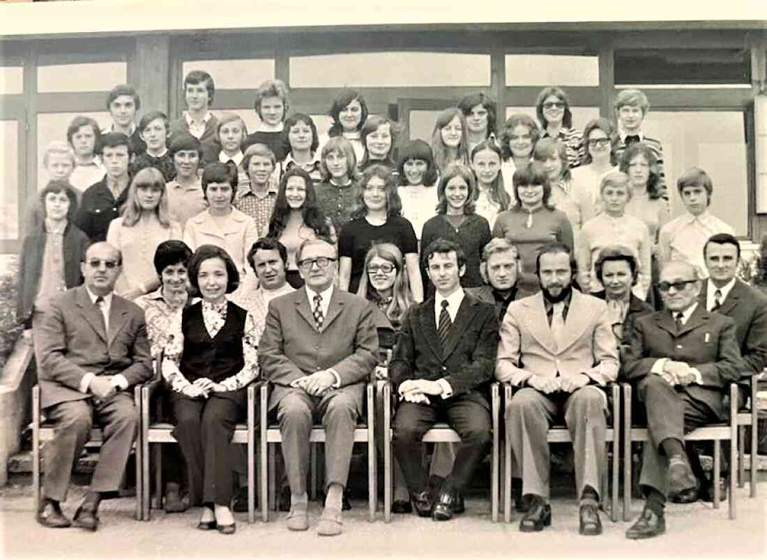 Hauptschule: Klassenfoto der 4.c Klasse des Schuljahres 1972/1973