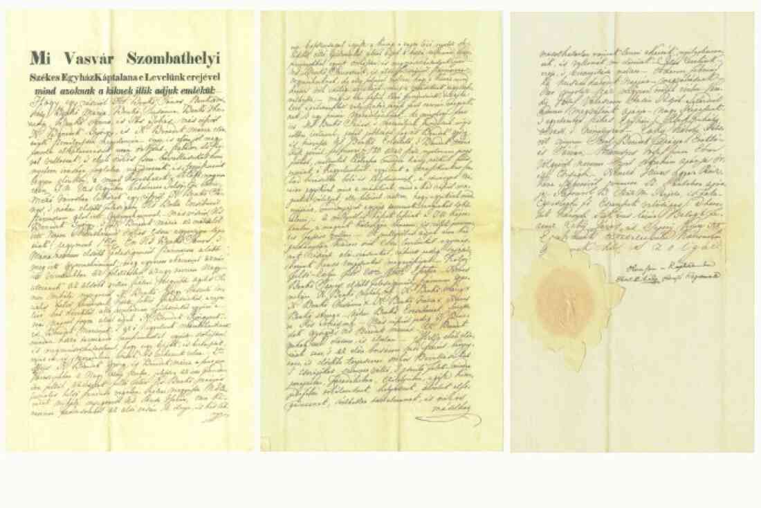 Tauschvertrag abgeschlossen zwischen Janos Benkö ff. und Mihaly Benedek ff. abgeschlossen im Jahr 1845