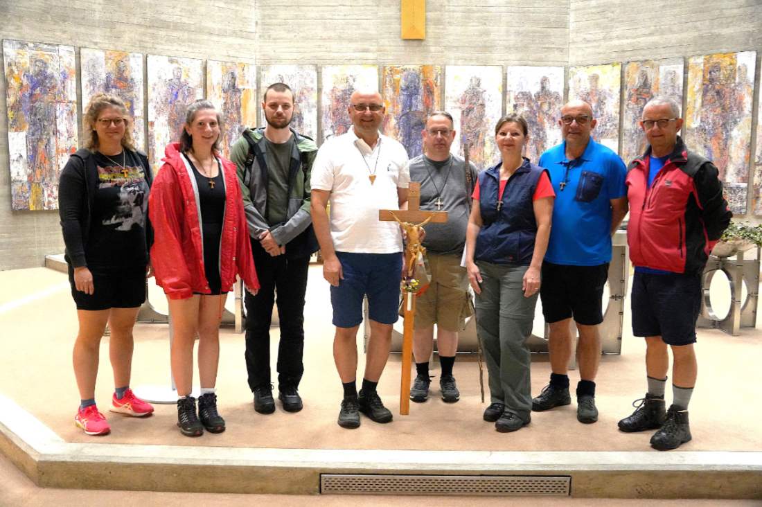Fußwallfahrt nach Mariazell: die Pilgergruppe der Stadtkapelle - Muth/Gutleben/Marlovits/Krutzler/Schauermann/Gabriel/Schober