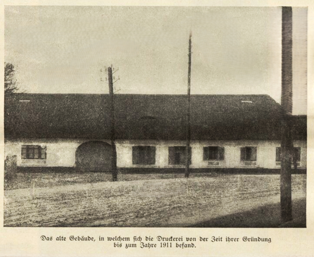 Gebäude der Druckerei Schodisch (Grazerstraße 49 / OW 329) - Geschichte bis 1911 anlässlich der 50-Jahr-Feier der Oberwarther Sonntags = Zeitung