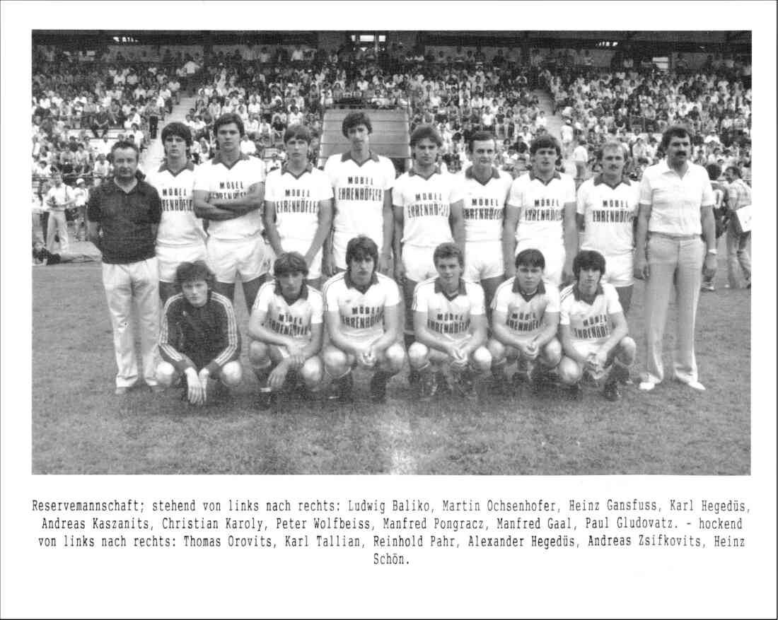 Fußball - SV Oberwart: Reservemannschaft 1981/82