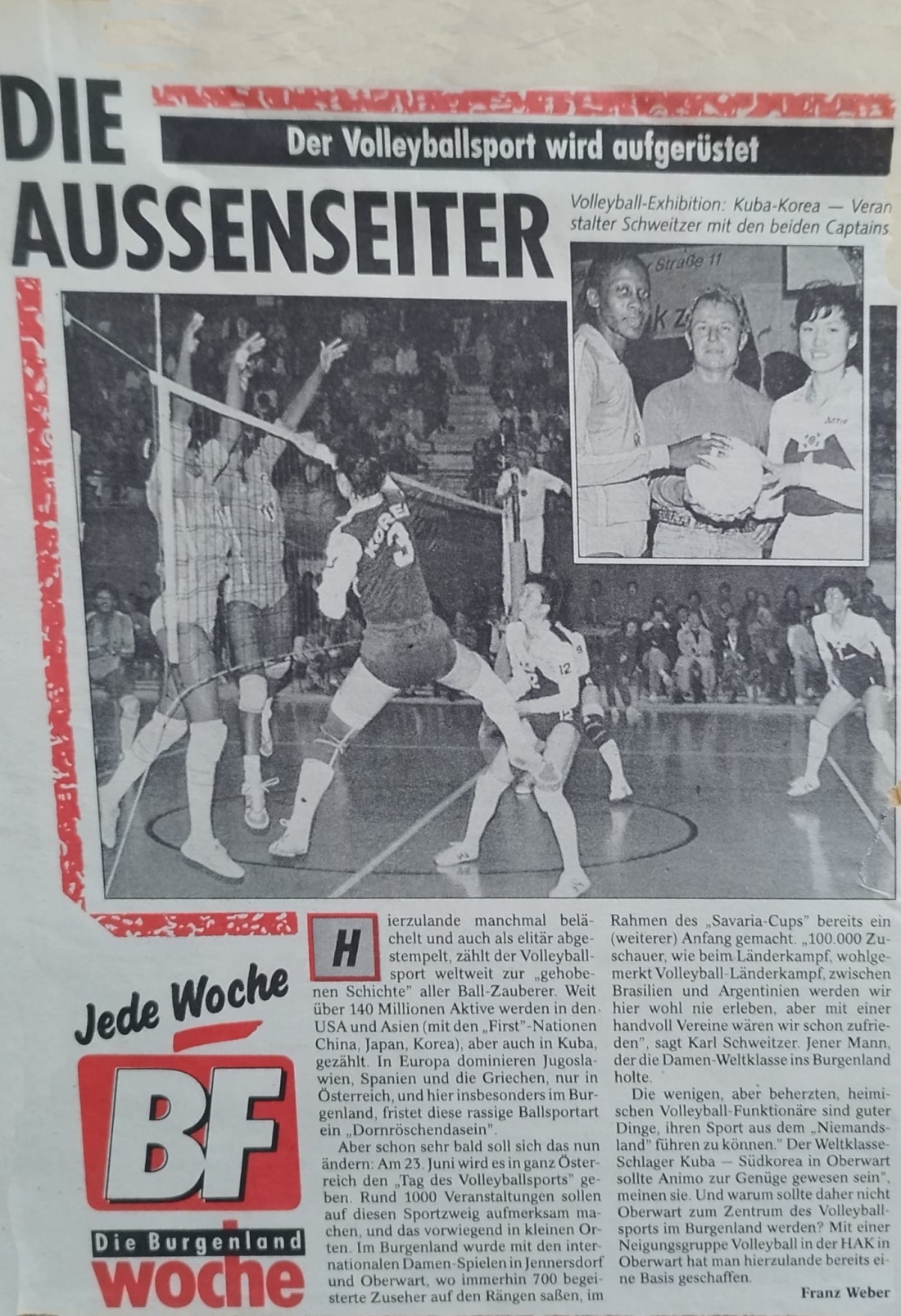 Die BF berichtet zum Thema "Aufrüstung im Volleyballsport"