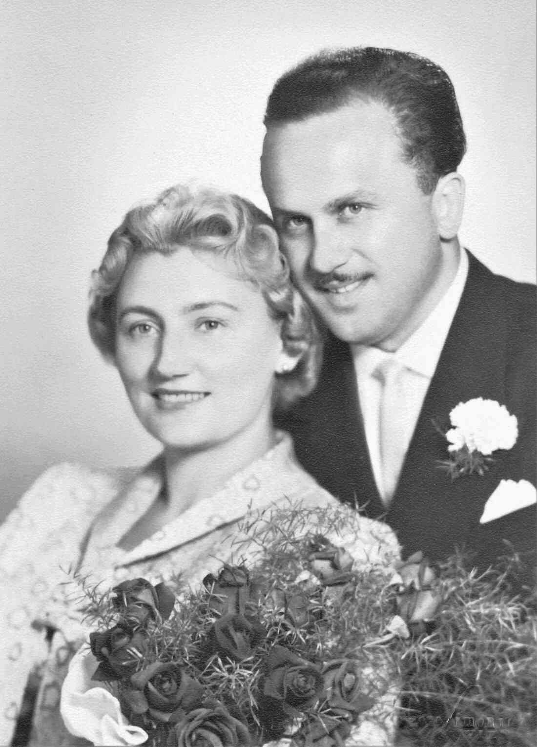 Das Hochzeitspaar Gertraud Wenisch (*1926) und Rudolf Schober (*1922/+2005) - Schlainingerstraße 4