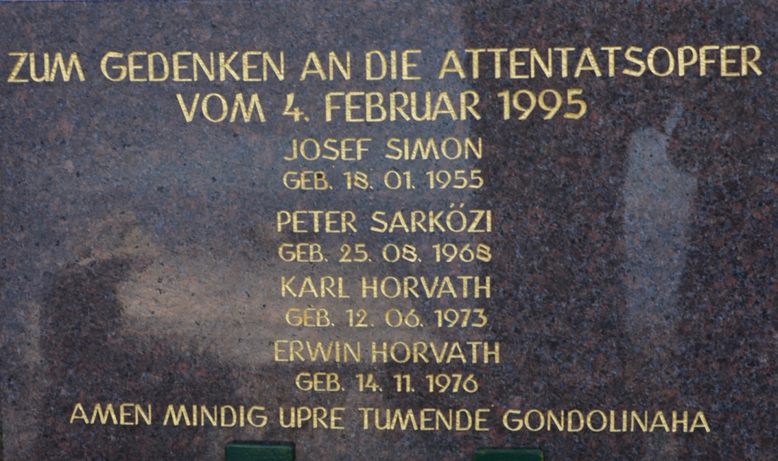 Roma - Gedenktafel anlässlich der Gedenkveranstaltung " 20 Jahre Attentat von Oberwart" am 4. Feber 2015