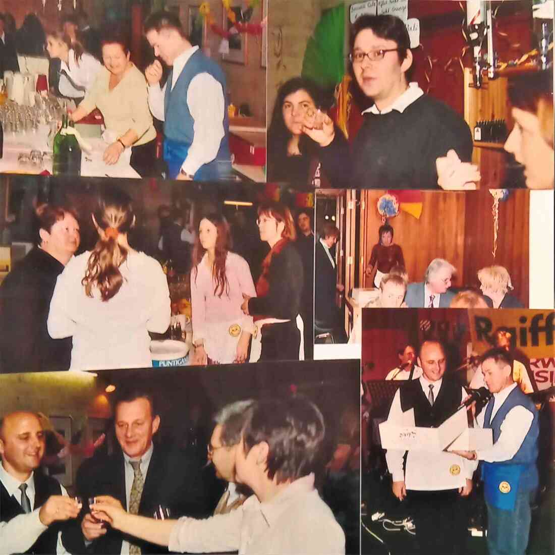 Röm. kath. Pfarre: Collage "Binkerlball" 2006 mit Ratsvikar Franz Stangl im Kontaktzentrum