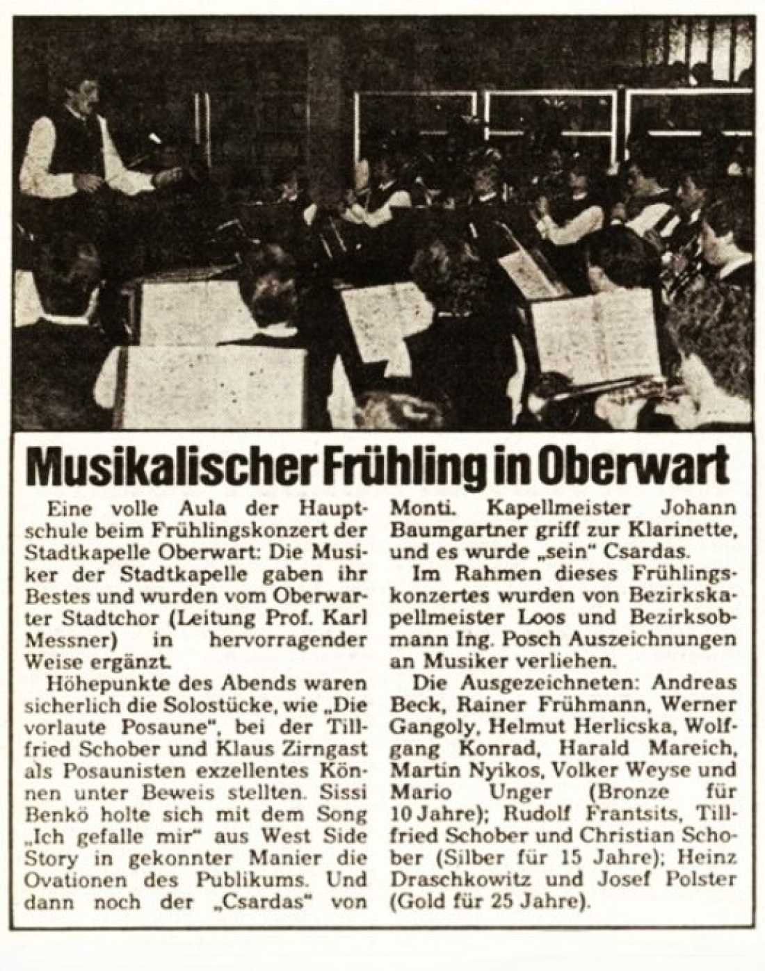 Konzertbericht in der BF vom 23. Apr. 1984: Stadtkapelle - Musikalischer Frühling