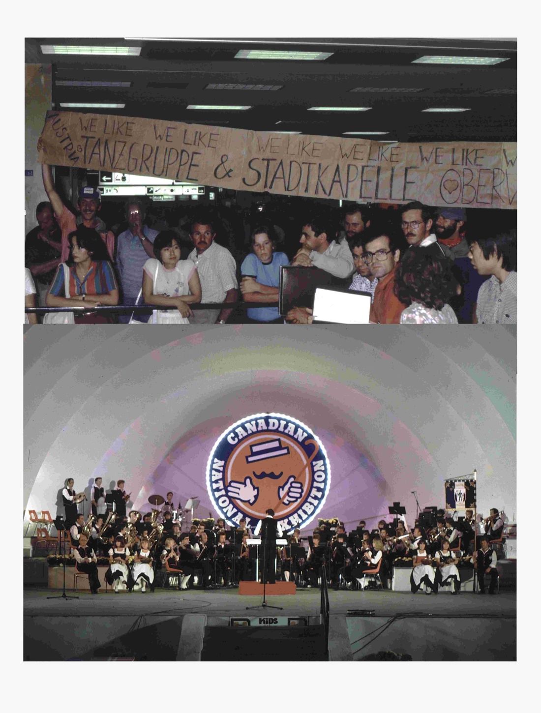 Stadtkapelle und Volkstanzgruppe: Konzert auf der Bühne der Canadian National Exebition im Zuge einer Nordamerikareise