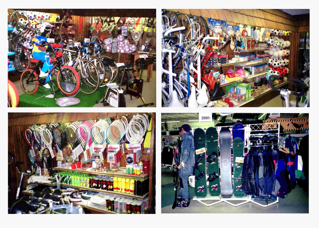 KGM/Konsum/COOP (Wienerstraße 13): Das äußerst umfangreiche Sortiment nach einem großen Umbau 1985 in der Sportabteilung