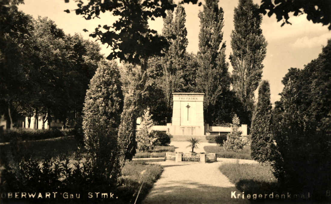 Ansichtskarte: Kriegerdenkmal - Oberwart Gau Stmk.