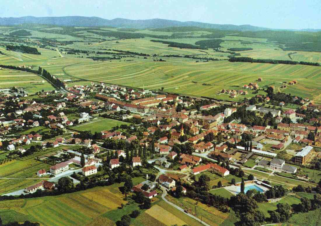 Ansichtskarte: Blick über Oberwart gegen Norden