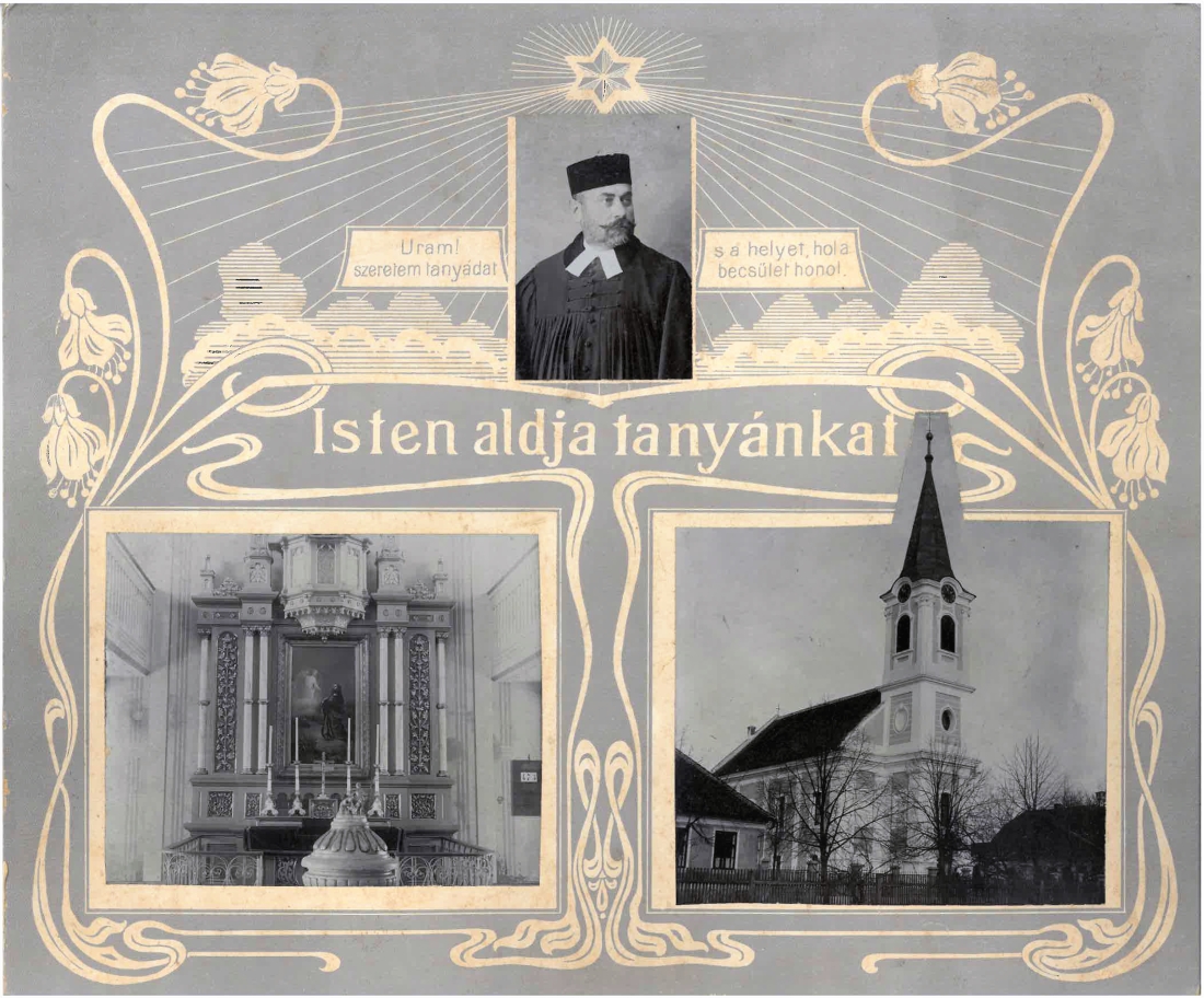 Evang. Pfarrgemeinde AB: Pfarrer Adam Mernyi (Isten aldja tanyákat / Gott segne unsere Höfe); - Wandbild