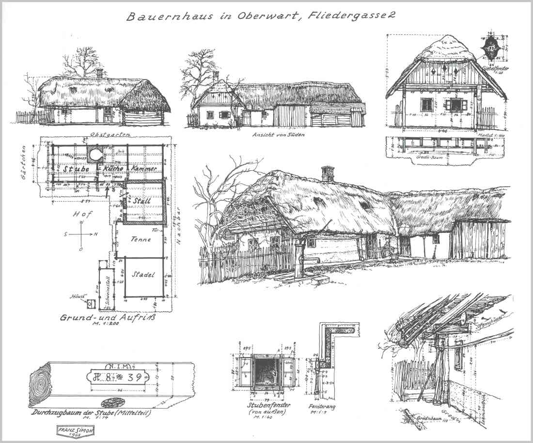 Strohgedecktes Bauernhaus Fliedergasse 2 / OW 308 - erbaut 1839 / abgetragen 1967