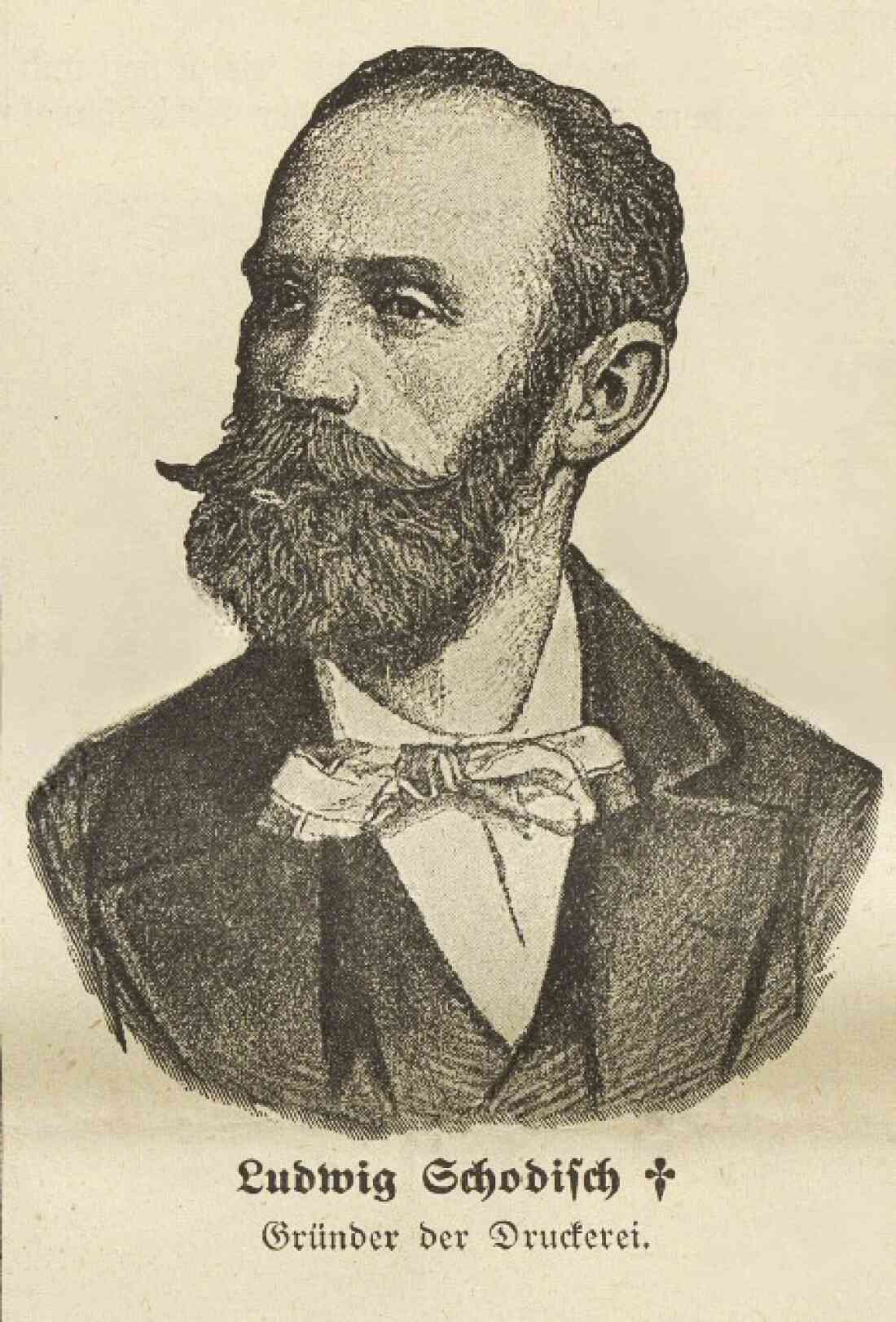 OZ - Oberwarther Sonntags-Zeitung: Ludwig Schodisch (*1834/+1917) - Druckereibesitzer, Gründer und Herausgeber von 1879 bis 1911 (Portrait)