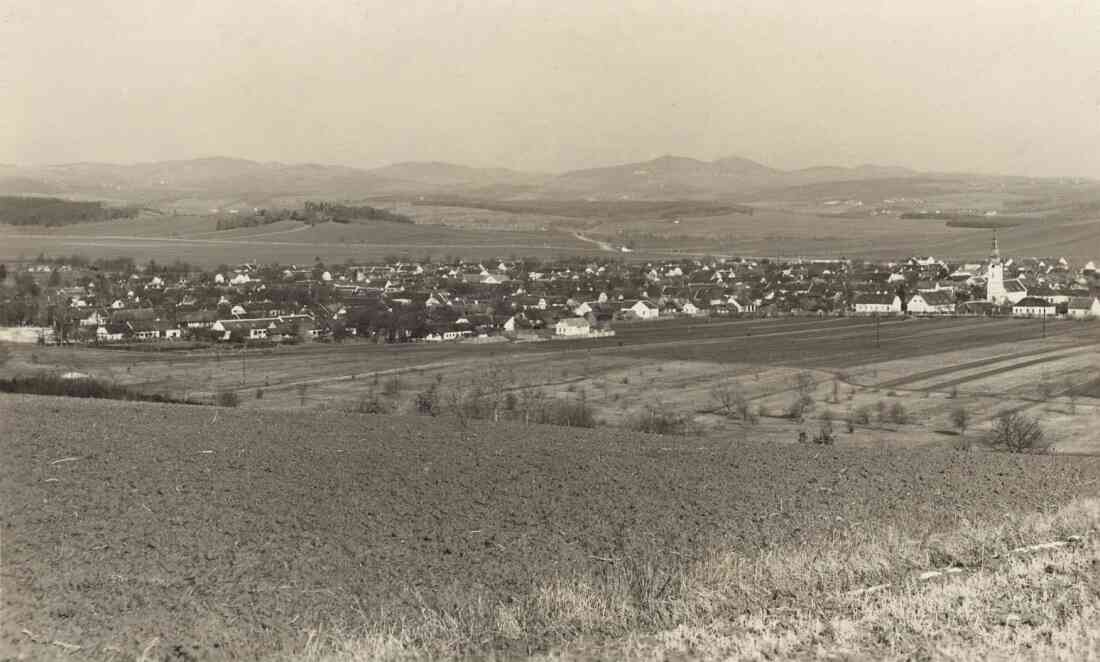 Ansichtskarte: Blick über die nordwestlichen Teile der Stadt gegen Norden
