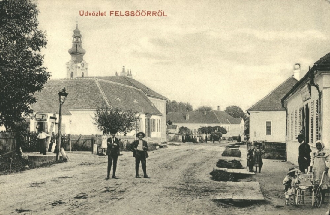 Ansichtskarte: Hauptstraße (heute Steinamangerer Straße) in Richtung Süden