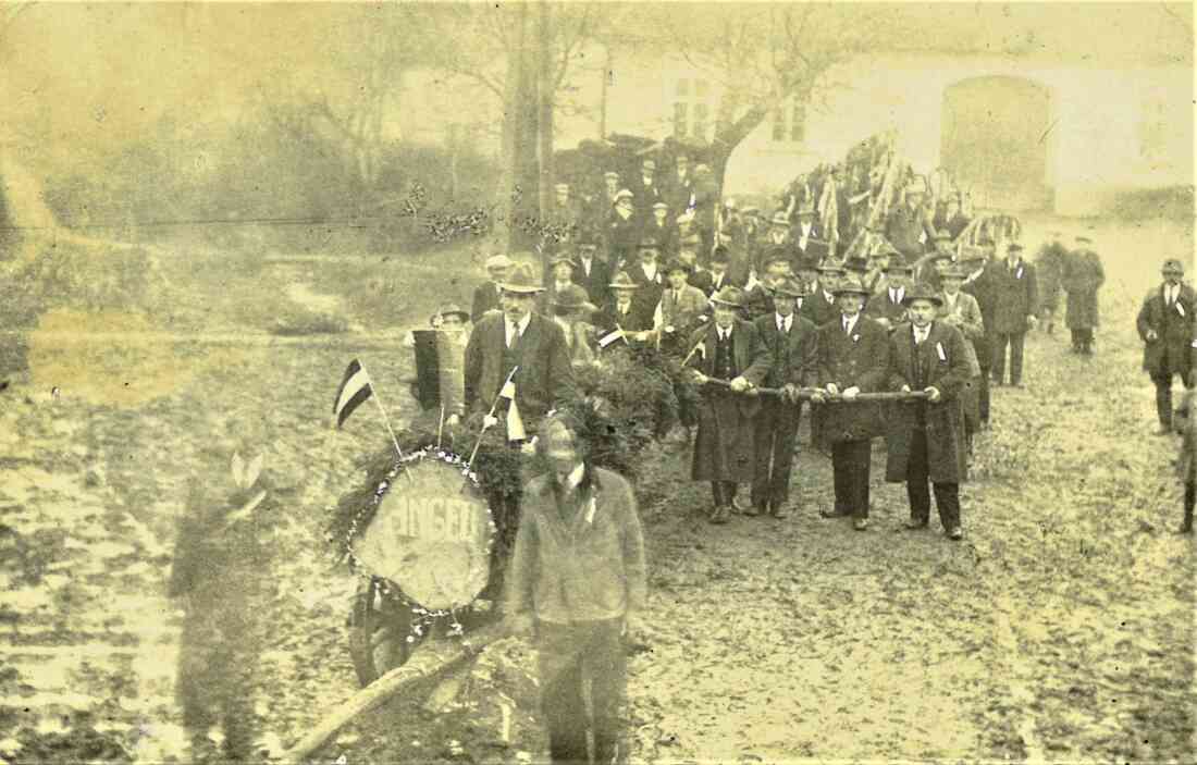 St. Martin: Blochziehen am 23. Feber 1936