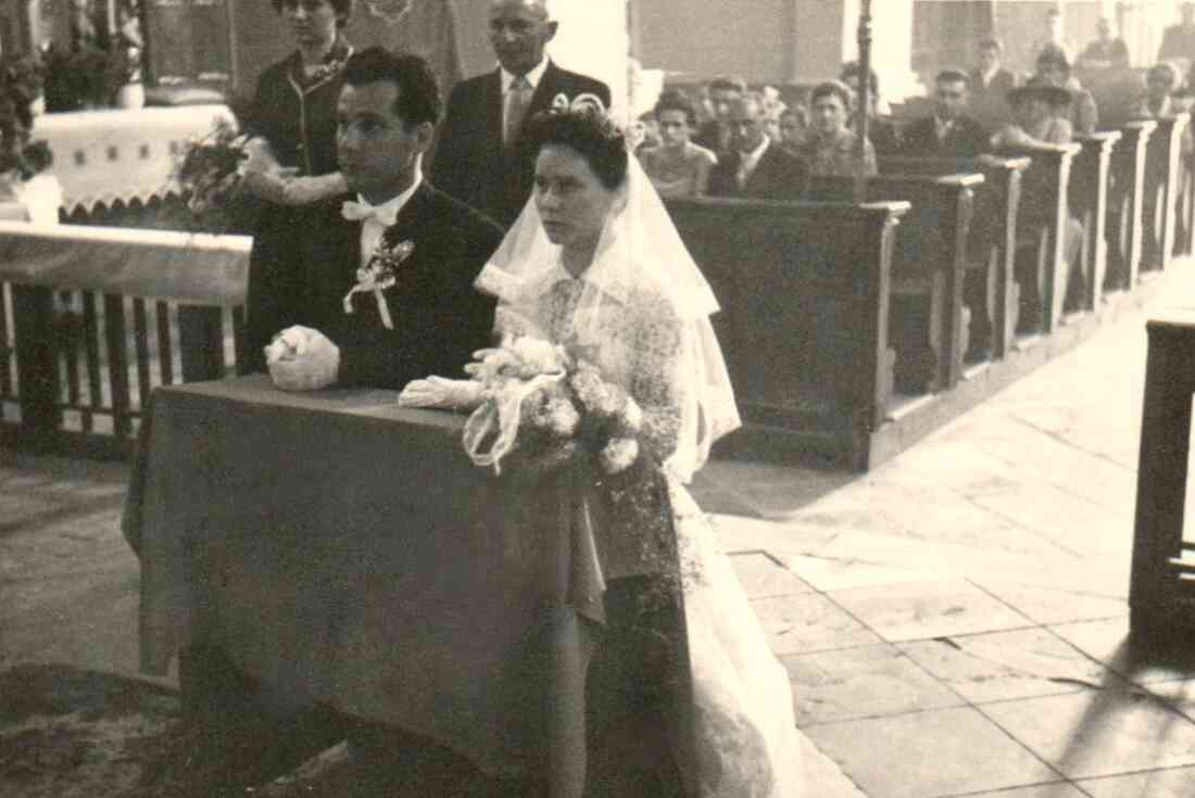 Hochzeit von Margaretha Simkovits und Stefan Miertl am 25. Mai 1958 in der Bergkirche Pitten