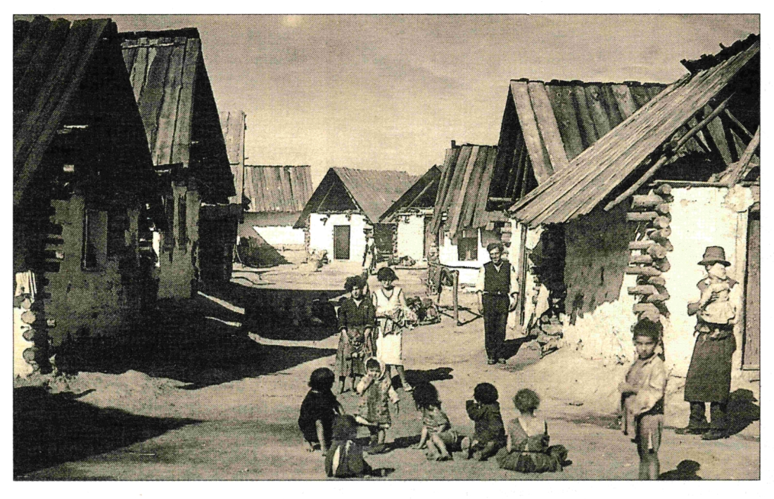 Ansichtskarte: 1. Romasiedlung in der heutigen Mühlgasse "Zigeunerkolonie" 1857/76 - 1939