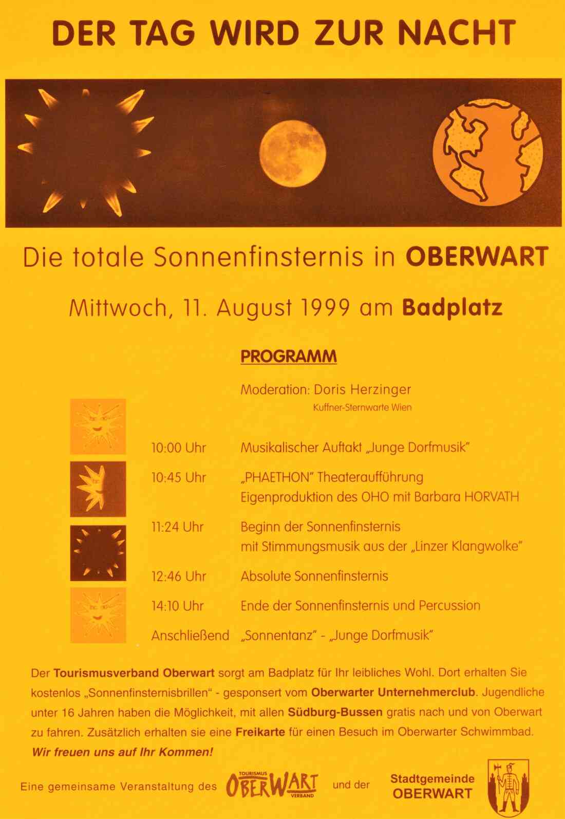 Plakat zur Sonnenfinsternis am 11. August 1999