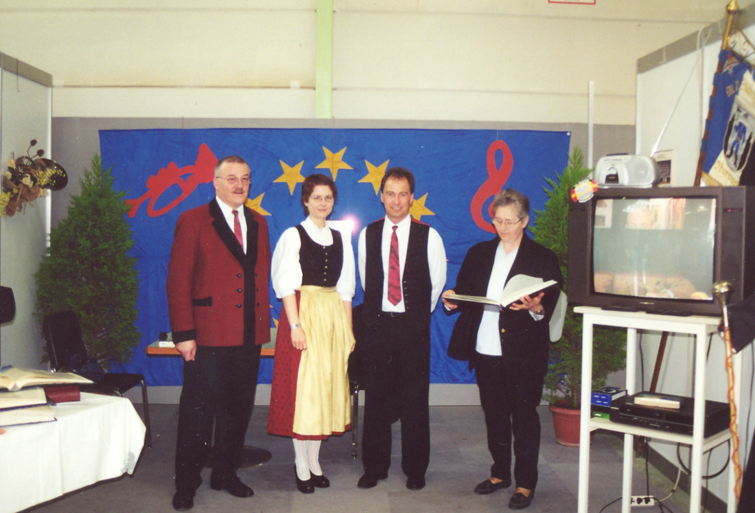 Stadtkapelle: Stand auf der Oberwarter Frühjahrsmesse 2001 - Holper/Klein/Jezerniczky/Poiger