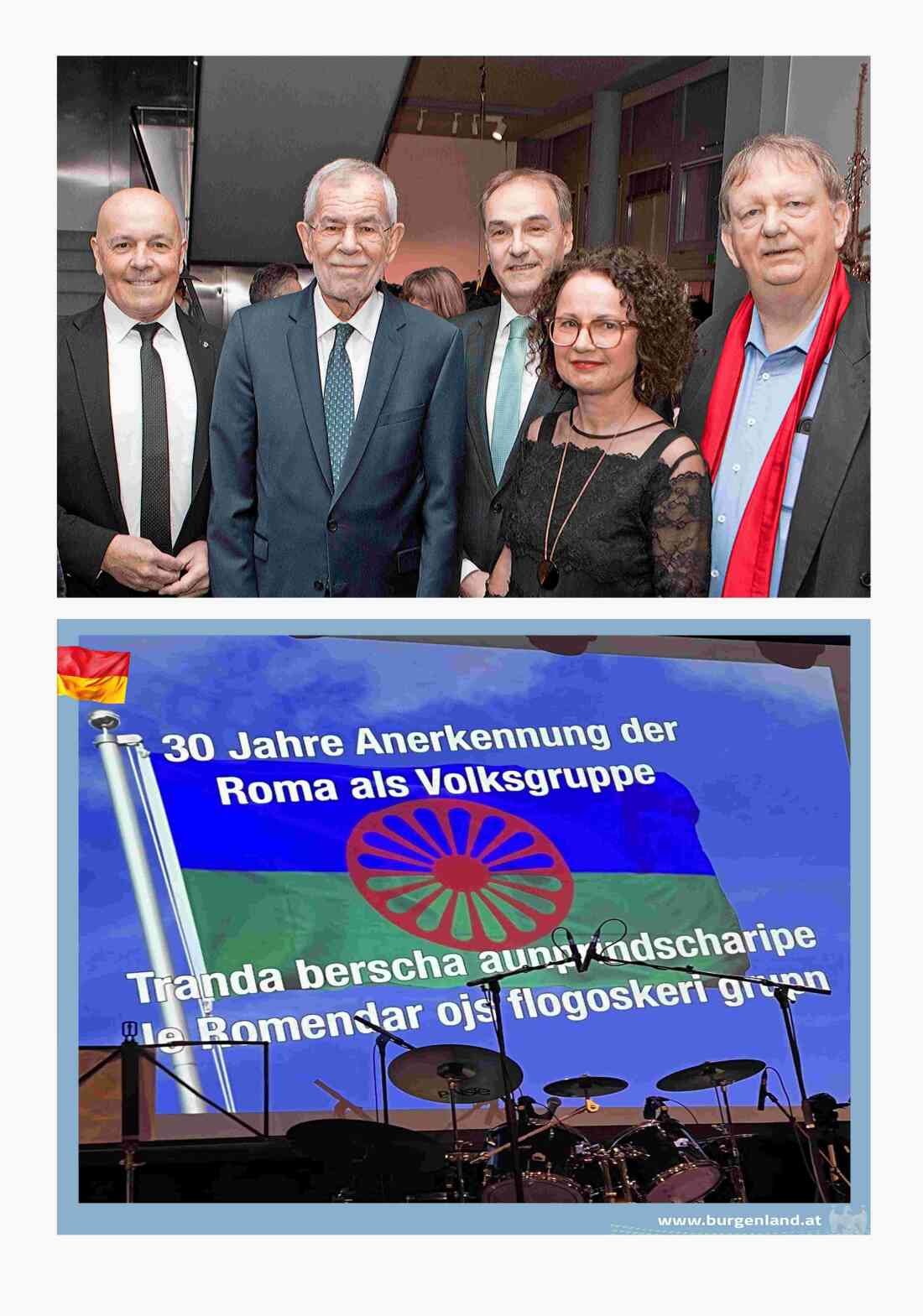 30 Jahre Anerkennung der Roma als österreichische Volksgruppe unter der Anwesenheit von HBP Alexander Van der Bellen (Rosner/Schneemann/Trummer/Horvath)