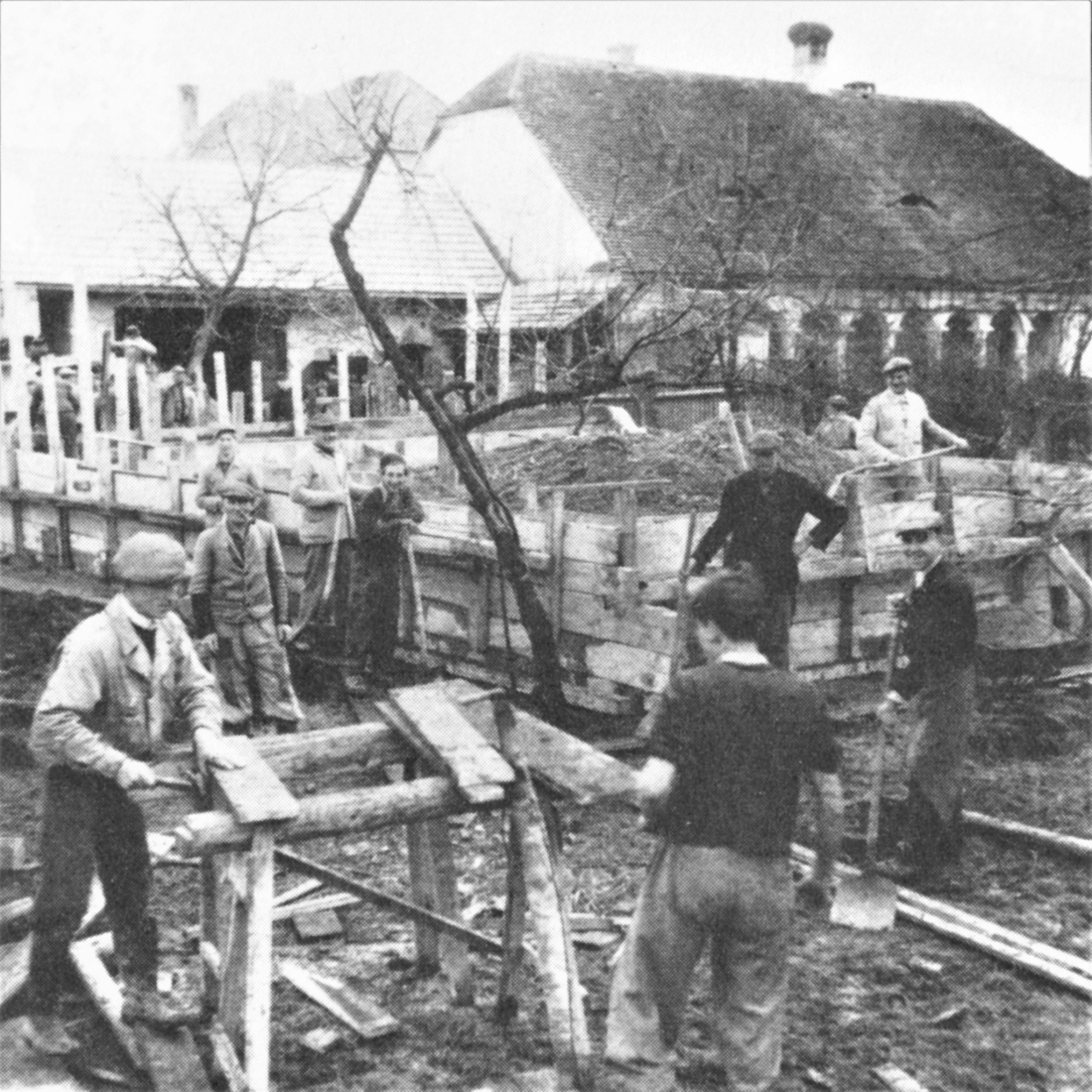 Bau des evang. Pfarrheims AB