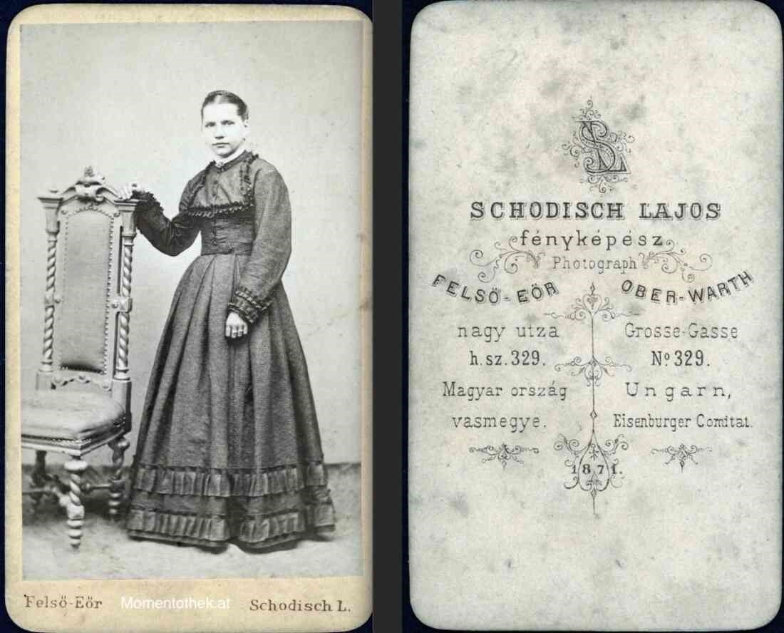 "Noble Dame", Frau in Festtagskleidung - gefertigt von Ludwig Schodisch 1871