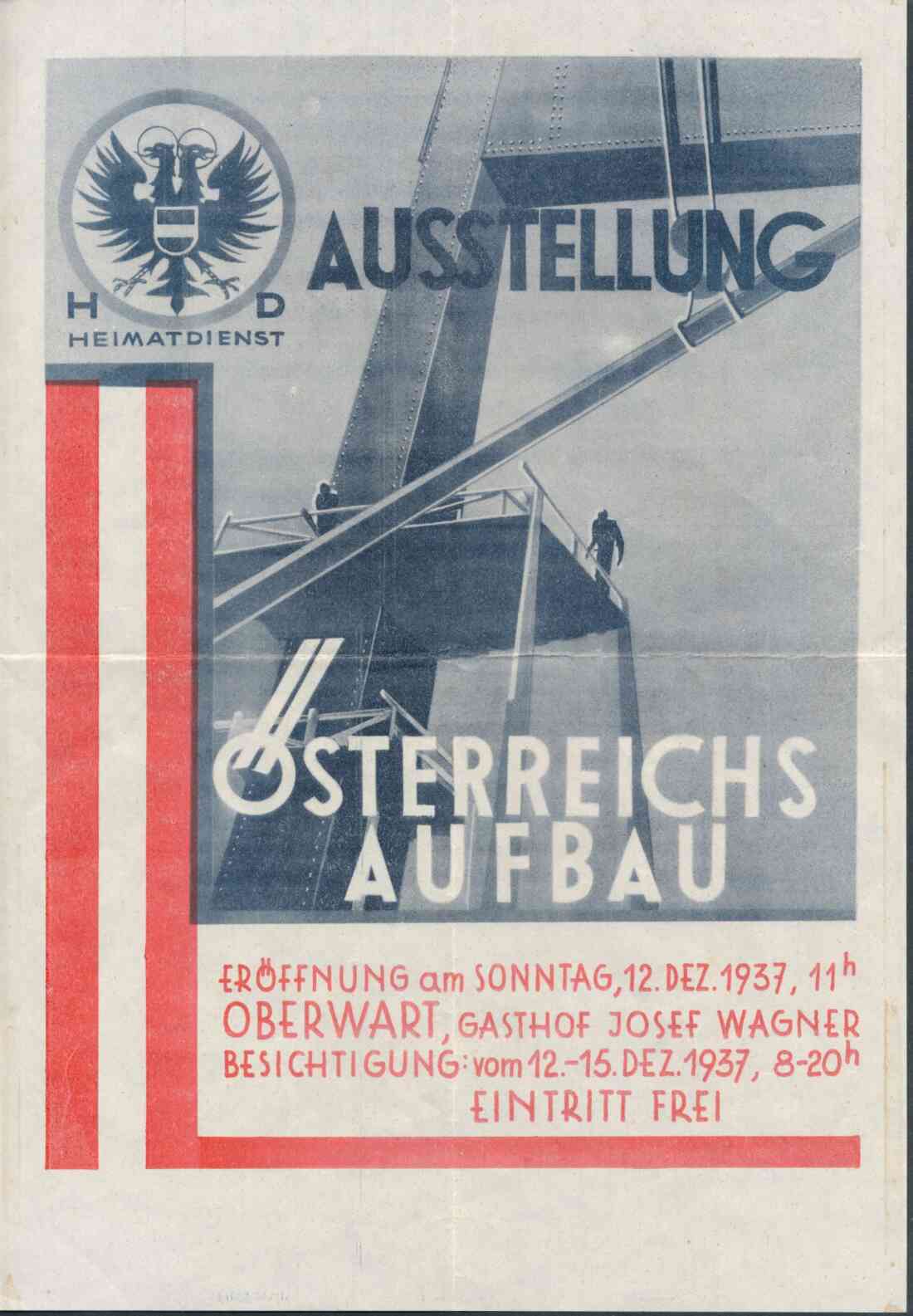 Ankündigung einer Ausstellung das Heimatdienstes im Gasthof Josef Wagner