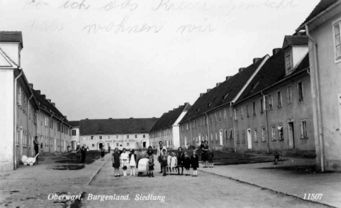 Ansichtskarte: Die Südtirolersiedlung in der Andreas Hofer Gasse