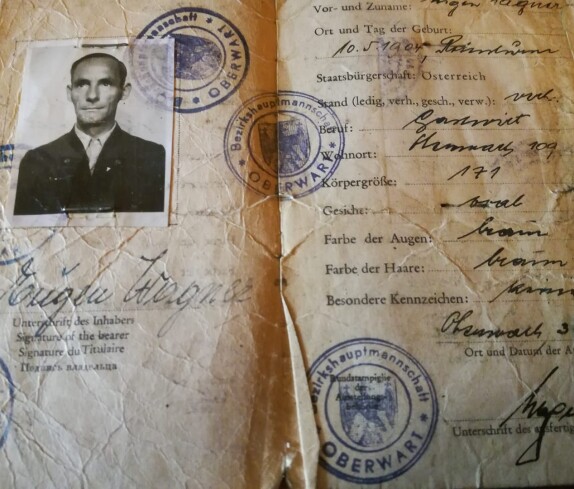 Identitätsausweis von Herrn Eugen Wagner - Gastwirt
