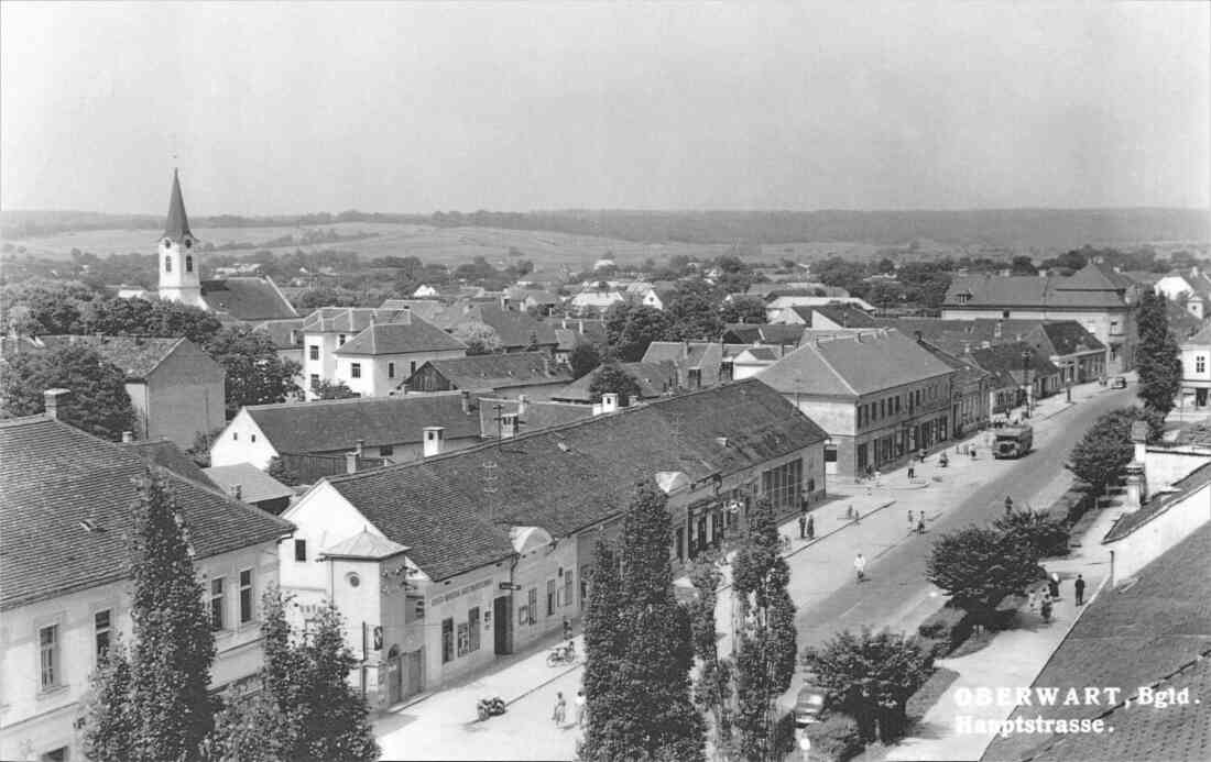 Ansichtskarte: Blick vom Rathaus gegen Westen