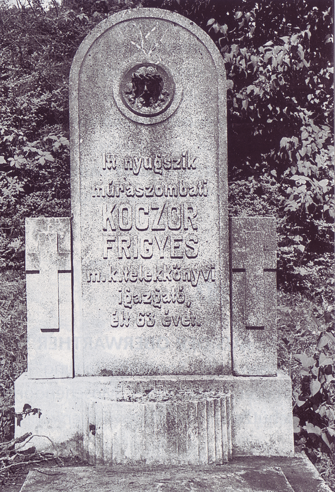 Grab von Friedrich Koczor (Grundbuchführer; wahrscheinlich *1854+1917): 1. Kommandant der Oberwarter Feuerwehr von 1883 bis 1918
