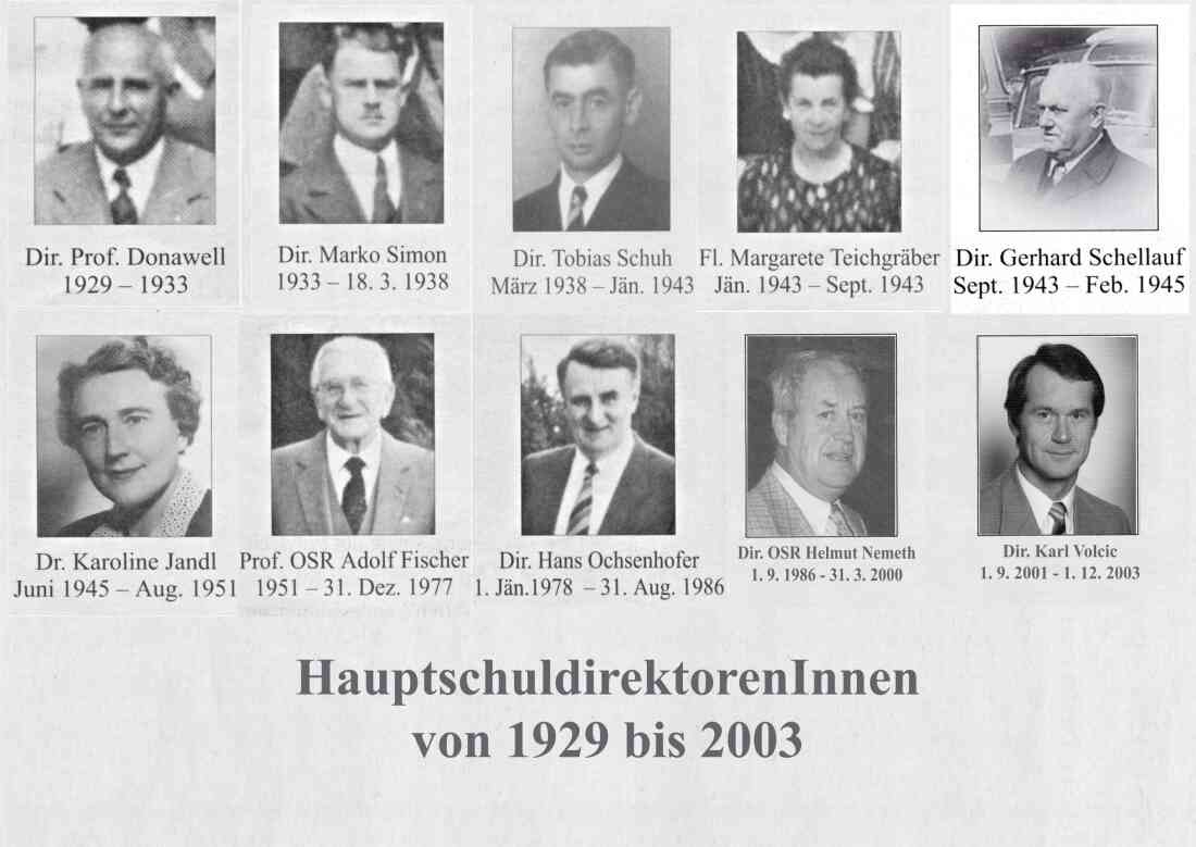 Hauptschule / EMS: DirektorenInnen von 1929 - 2003